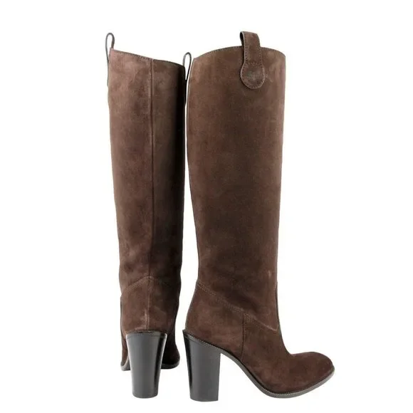 Gucci Brown Leather Suede Tall Knee Boots - Picture 7 of 8